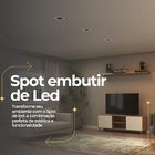 Kit 10 Spot Embutir De Led 2w 3000k 24° Mini Quadrado P/ Teto
