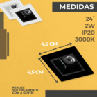 Kit 10 Spot Embutir De Led 2w 3000k 24° Mini Quadrado P/ Teto