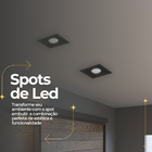 Kit 10 Spot Embutir Led Recuado Quadrado Direcionável Par20 B