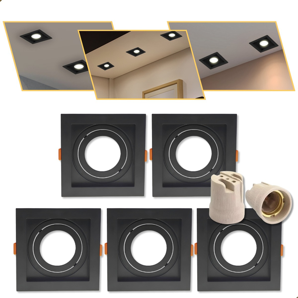 Kit 10 Spot Embutir Led Recuado Quadrado Direcionável Par20 P