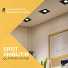 Kit 10 Spot Embutir Led Recuado Quadrado Direcionável Par20 P