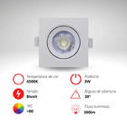 Kit 10 Spot Led 3w Embutir 6500k Direcionável Quadrado Md1009