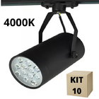 Kit 10 Spot Para Trilho Eletrificado 15w Preto 4000k Neutro M
