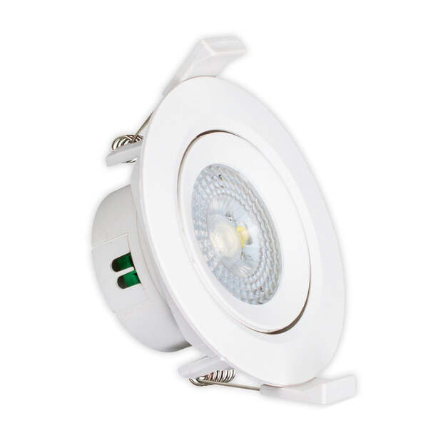 Kit 10 Spot Redondo 5w Led Direcionável De Embutir Luz Amarela