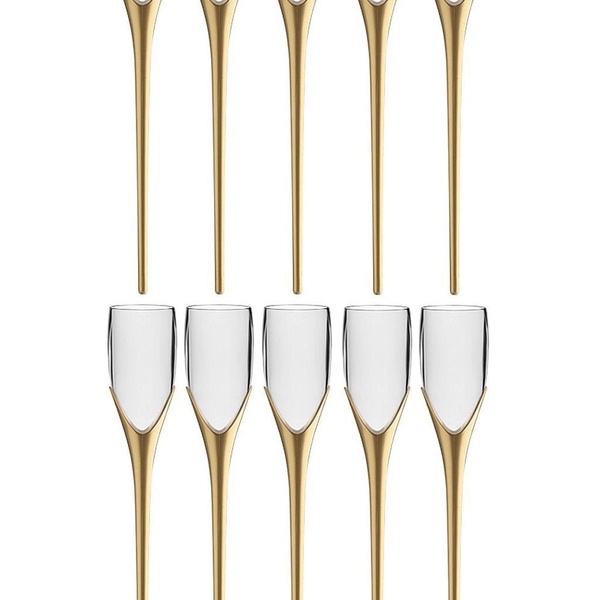 Kit 10 Taças Beach 210ml Dourada Boccatti Espumante Na Areia