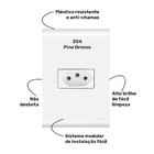 Kit 10 Tomada 20a Amperes Tramontina Linha Liz Com Espelho 4x