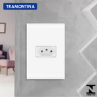 Kit 10 Tomadas 10a 250v Tramontina Liz 4x2 Branca Cor:branco