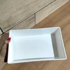 Kit 10 Travessa Retangular 2,2l Branco Servir A Mesa Salada S