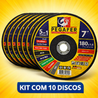 Kit 10 Un Disco Corte Fino Ferro Aço Inox Fibra Vidro Alumini