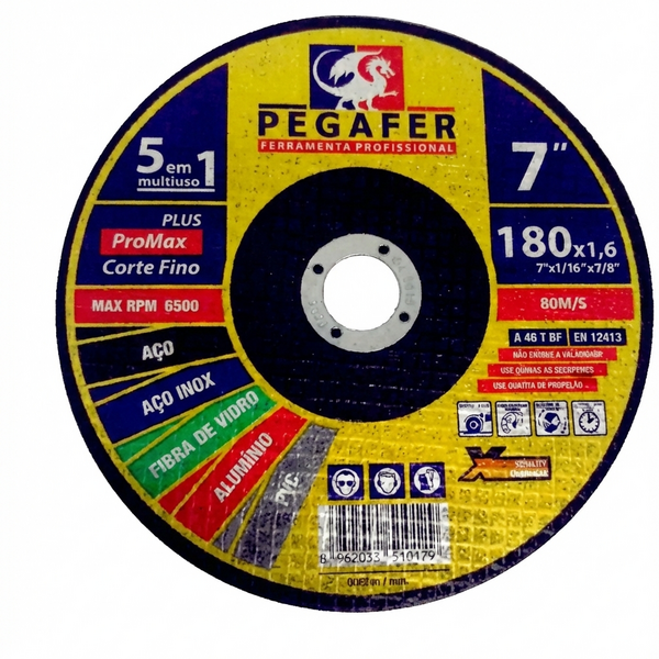 Kit 10 Un Disco Corte Fino Ferro Aço Inox Fibra Vidro Alumini