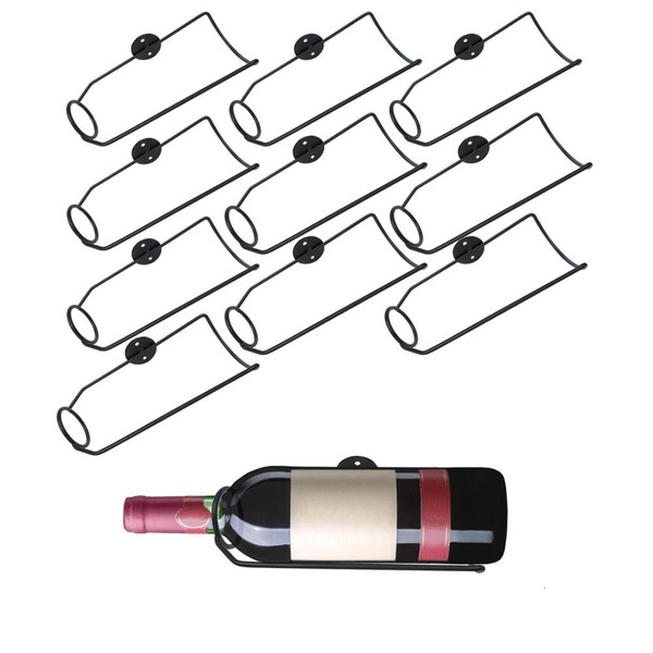 Kit 10 Unidades De Adega Parede Para Garrafa Vinho Aço Preto
