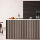 Kit 10 Unidades De Painel Ripado De Madeira Pvc Cinza Mogno P