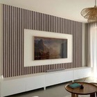 Kit 10 Unidades De Painel Ripado De Madeira Pvc Cinza Mogno P