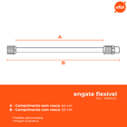 Kit 10 Unidades Engate Flexível Pvc 1/2 X 50cm Fortlev