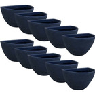 Kit 10 Vasos De Parede Para Jardim Vertical 18x33cm Azul