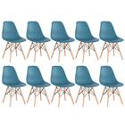 Kit - 10 X Cadeiras Charles Eames Eiffel Dsw - Base De Madeir