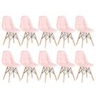 Kit - 10 X Cadeiras Eames Eiffel Botonê - Rosa - Base De Made