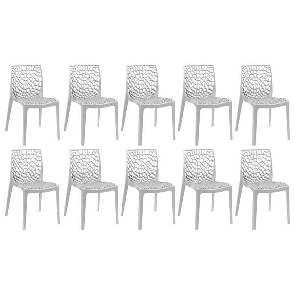 Kit - 10 X Cadeiras Gruvyer - Cinza Claro