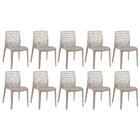 Kit - 10 X Cadeiras Gruvyer - Nude