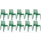 Kit - 10 X Cadeiras Gruvyer - Verde Escuro