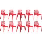 Kit - 10 X Cadeiras Gruvyer - Vermelho
