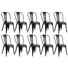 Kit - 10 X Cadeiras Iron Tolix - Preto - Semibrilho
