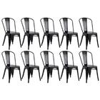 Kit - 10 X Cadeiras Iron Tolix - Preto - Semibrilho