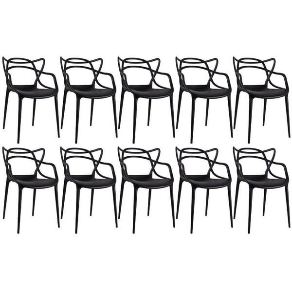 Kit - 10 X Cadeiras Masters Allegra - Preto