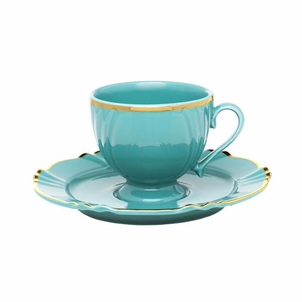 Kit 10 Xícaras Cafézinho Soleil Aurora Oxford® Porcelana Azul