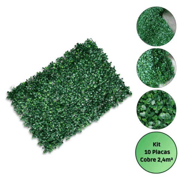 Kit 10un Placa De Planta Artificial 40 X 60cm Cobre 2,4m²