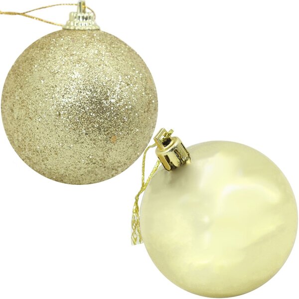 Kit 112 Bolas Enfeite Natalino Árvore Natal 60mm Dourado