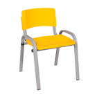 Kit 11 Cadeira Iso Infantil Creche, Escola Base Cinza Amarelo