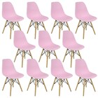 Kit 11 Cadeiras Charles Eames Eiffel Wood Design Rosa
