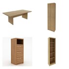 Kit 11 Peças Com Mesa Para Reunião 6 Lugares 7 Armários 2 Gav