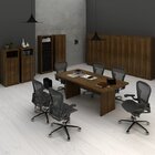 Kit 11 Peças Com Mesa Para Reunião 6 Lugares 7 Armários 2 Gav