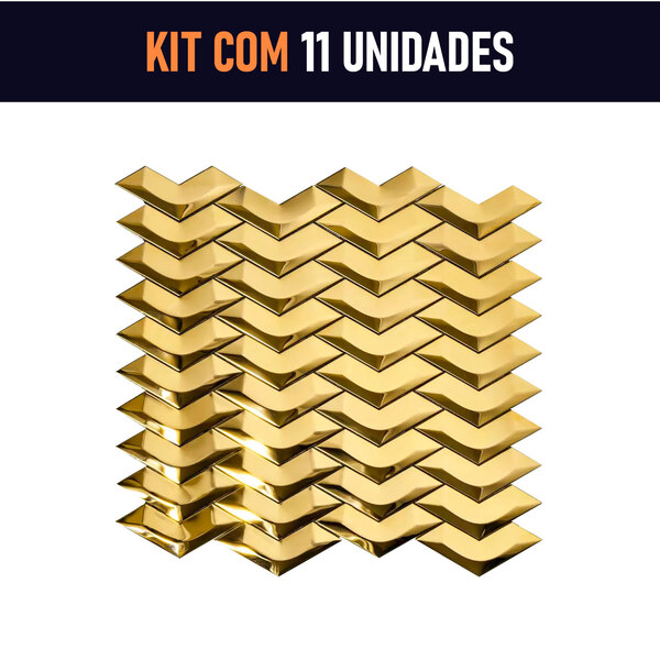 Kit 11 Placas - Pastilhas De Inox Wonder Gold