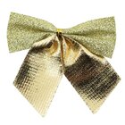 Kit 120 Peças Enfeite Árvore Natal Laço Lacinho Dourado Brilh