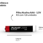 Kit 128 Pilhas Alcalina Palito Aaa 1.5v 3a Cod: 408070010-8 A