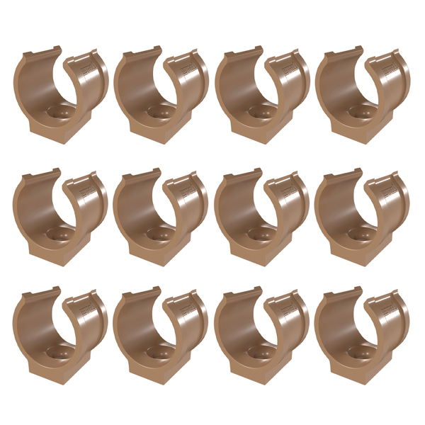 Kit 12 Abraçadeira Impacto P/ Cano 25mm 3/4'' Marrom Estrela