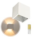 Kit 12 Arandela 2 Fachos Slim Branca + LED G9 5w 3000K Bivolt