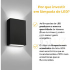 Kit 12 Arandela 2 Fachos Uso Externo Interno Led 4w - Preto -