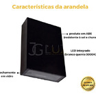 Kit 12 Arandela 2 Fachos Uso Externo Interno Led 4w - Preto -