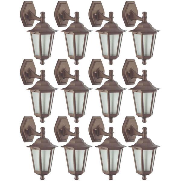 Kit 12 Arandelas Gregas Marrom Bivolt Luminárias De Parede Co