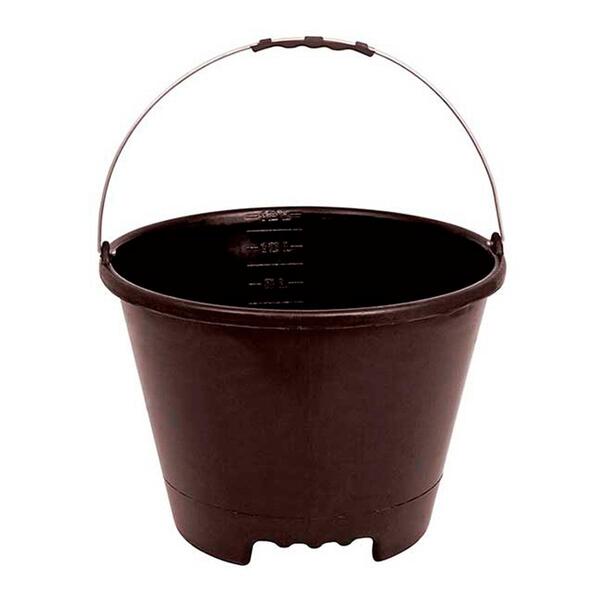 Kit 12 Balde Preto Concreto C/ Pegador No Fundo 12 Litros