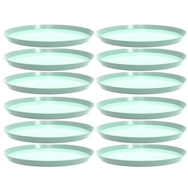 Kit 12 Bandejas Redondas 34cm Verde Menta Servir Buffet Cripp