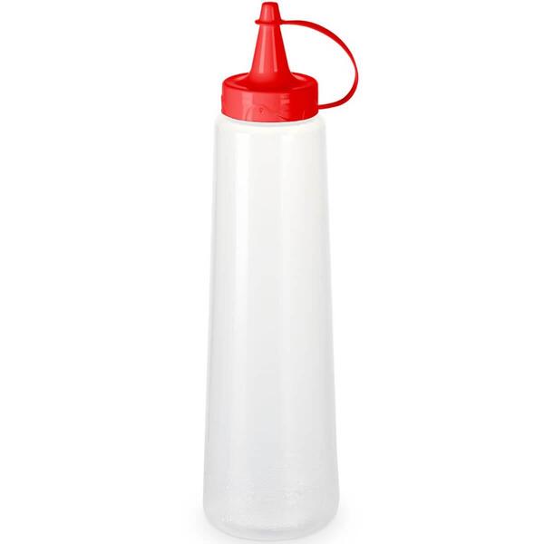 Kit 12 Bisnagas Para Molhos 400ml Plástica Ketchup Tampa Verm