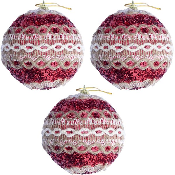 Kit 12 Bola Vermelha Natal Decoração Árvore De Natal De 75mm