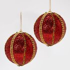 Kit 12 Bolas Enfeite Natalino Árvore Natal Vermelho Glitter