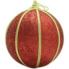 Kit 12 Bolas Glitter Vermelho Árvore De Natal Artesanal 10cm