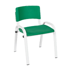 Kit 12 Cadeira Iso Infantil Creche, Escola Base Branco Verde